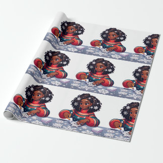 Cadeau Flammes de neige d'hiver - Black People Papier de