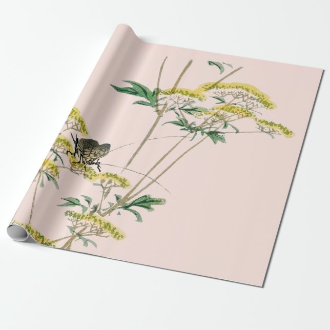 Cadeau FLEURS DE BOUTEILLE JAPONAISES Wrapper Papier (Déroulé)