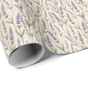Cadeau Fleurs de lavande Imprimer Papier à envelopper Rou