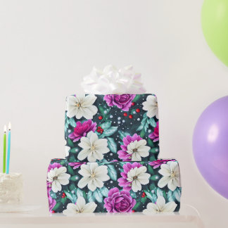 Cadeau Fleurs rose et crème féminine envelopper papier