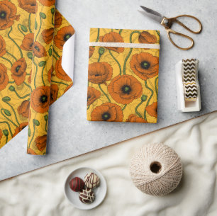 Cadeau Fleurs sauvages sur papier d'emballage blanc