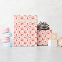 Fraises et fleurs sucrées Enveloppement Papier Rou