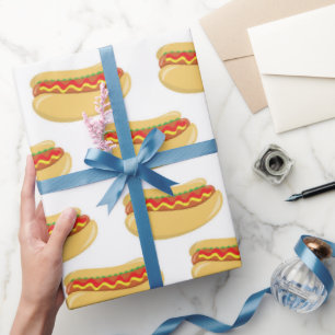 Cadeau Fun BBQ Hotdog motif papier d'emballage