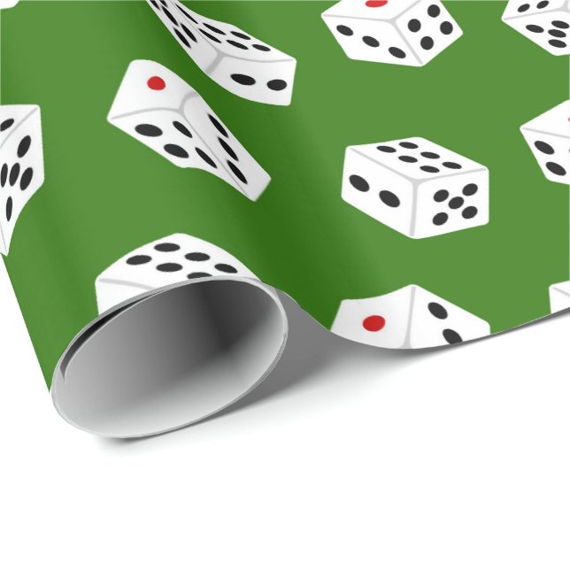 Cadeau Fun Gambling Dice motif papier d'emballage (Coin rond)