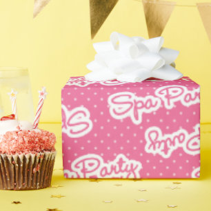 Cadeau Fun rose spa fête mot art emballage papier