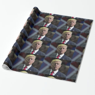 Cadeau FUNNY TRUMP KISS CHRSTMAS Papier à envelopper