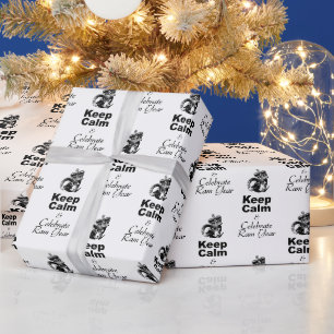 Cadeau Gardez le calme Célébrez le papier d'enveloppement