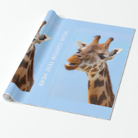 Giraffe Portrait papier d'emballage personnalisé