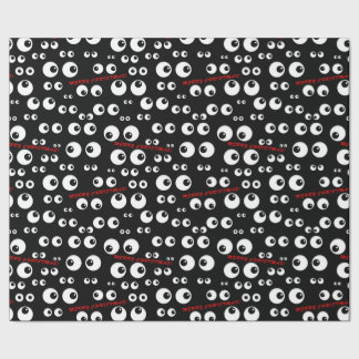 Cadeau Googly Eyes Papier d'enveloppement de Noël