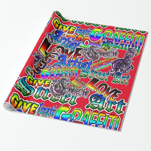 Cadeau Graffiti Art papier d'enveloppement coloré