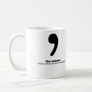 Cadeau grammatical d'humour de virgule de tasse de
