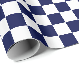Cadeau Grand papier d'emballage de contrôles de bleu