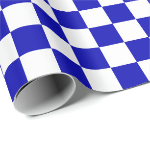 Cadeau Grand papier d'emballage de contrôles de bleu