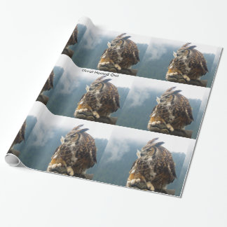 Cadeau Grand papier d'emballage de hibou à cornes