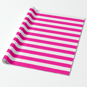 Cadeau Grand papier d'emballage de rayures de roses