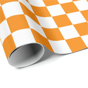 Cadeau Grand papier d'emballage orange et de blanc de