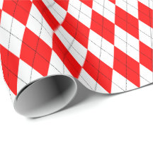 Grand papier d'emballage rouge et blanc argyle