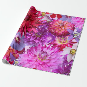 Cadeau Grande conception de fleurs lumineuses sur papier 