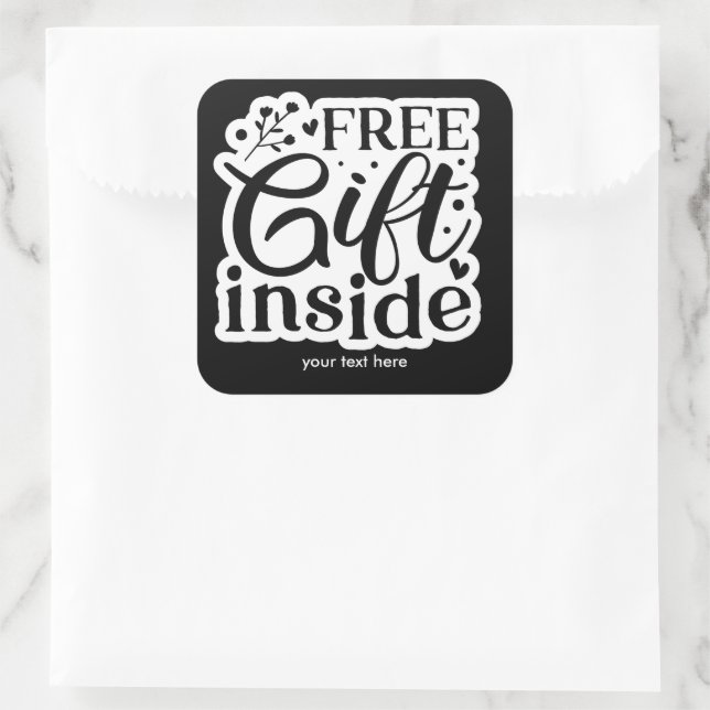 cadeau gratuit à l'intérieur autocollant (Sac)