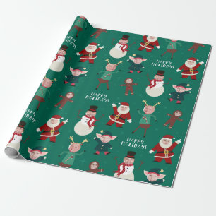 Cadeau Green Funny Family Photo Vacances Papier d'envelop