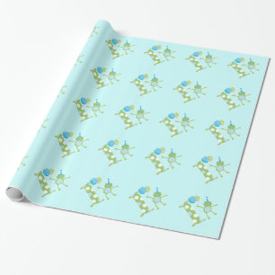 Cadeau Grenouille avec le papier d'emballage de