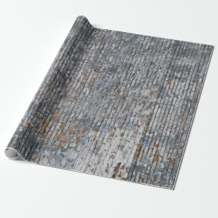 Cadeau Grunge Red n Gris Brick Papier d'enveloppement de 