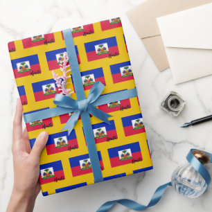 Cadeau Haïti papier d'enveloppement, Drapeau haïtien patr