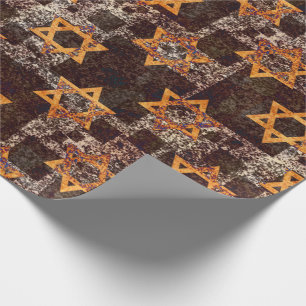 Cadeau Hanoukka Star of David Wrapping Papier