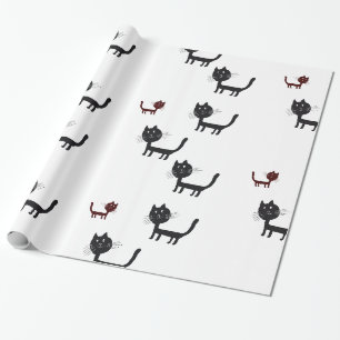 Cadeau Happy Cats Art litographie Papier d'enveloppement