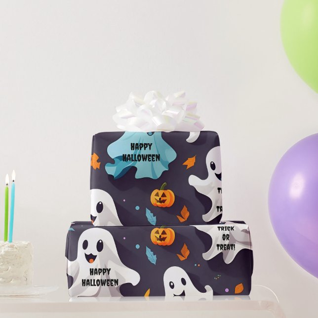 Cadeau Happy Halloween Mini Fantômes Envelopper le papier (Créateur téléchargé)