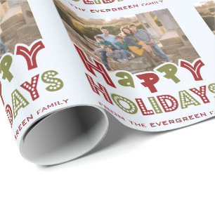 Cadeau Happy Holidays sur mesure photo et papier d'emball