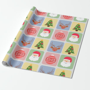 Cadeau Icône moderne de Noël joli papier d'emballage de b