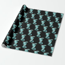 Imaginaire Sky Blue Dragon Wrapper Papier noir