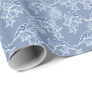 Cadeau Indigo Blue Ethnic Floral Imprimer Papier d'emball