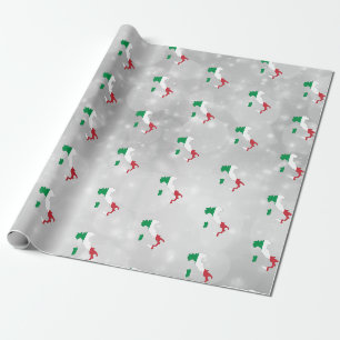 Cadeau Italie Carte Drapeau Italien Papier d'enveloppemen