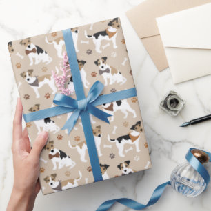 Cadeau Jack Russell Papier d'enveloppement de pattes et d