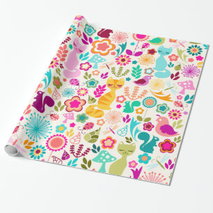 Cadeau Jardin lunatique Kitty - papier d'emballage