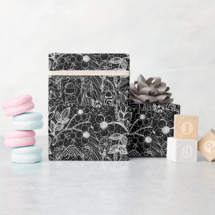 Cadeau Jardin Magique Papier d'Emballage à Motif Encre Fa