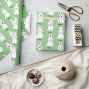 Cadeau Joli lapin lapin Ajouter un nom Papier d'enveloppe