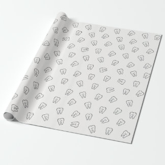 Cadeau Joli papier d'emballage à dents souriantes - noir