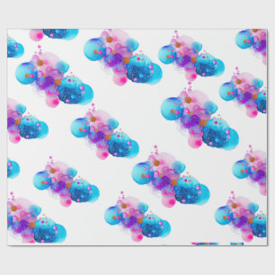 Cadeau Joli papier d'emballage à motif de bulles de galax