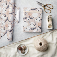 Joli papier d'emballage de fantôme d'Halloween | K