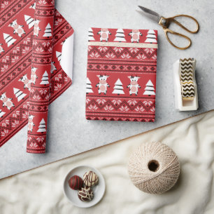 Cadeau Joli papier d'emballage de vache de Noël