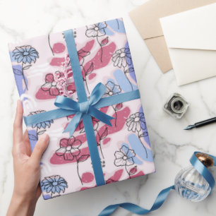 Cadeau Joli papier d'emballage floral bohème