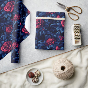 Cadeau Joli papier d'emballage unique de fleur de rose