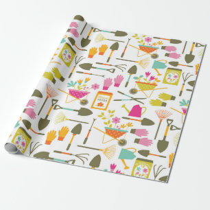 Cadeau Joli papier d'enrobage des outils de jardin