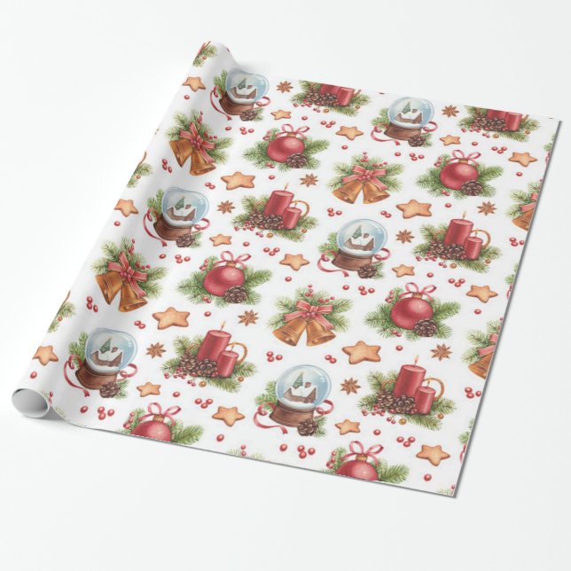 Cadeau Joli papier d'enveloppement de Noël (Déroulé)