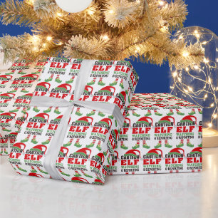 Cadeau Joli papier d'enveloppement de Noël "Elf Watching"