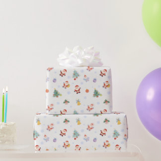 Cadeau Joli Père Noël Arbre de Noël Papier d'Emballage de