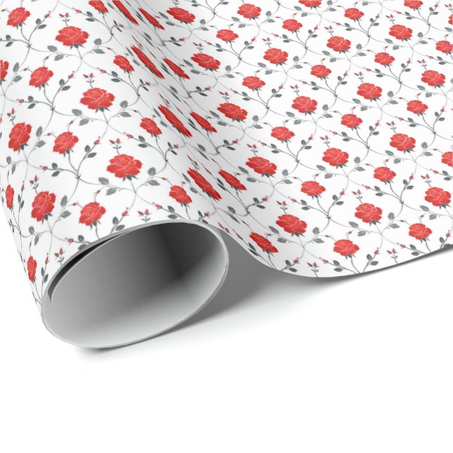 Cadeau Joli Roses rouges et Roses Buds Papier d'enveloppe (Coin rond)